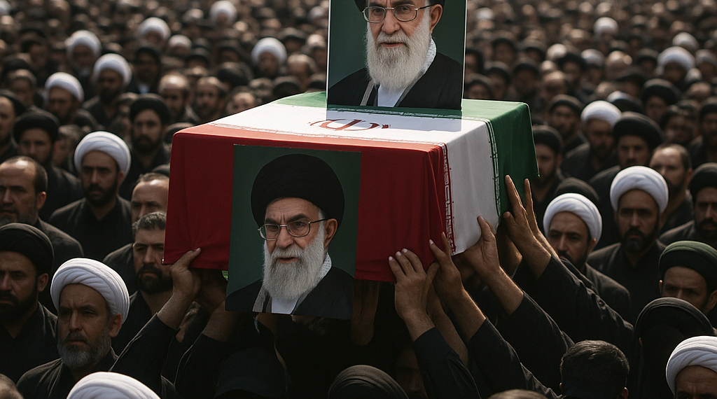 Afluencia masiva de fieles en el funeral del ayatolá iraní Alí Jamenei en Teherán