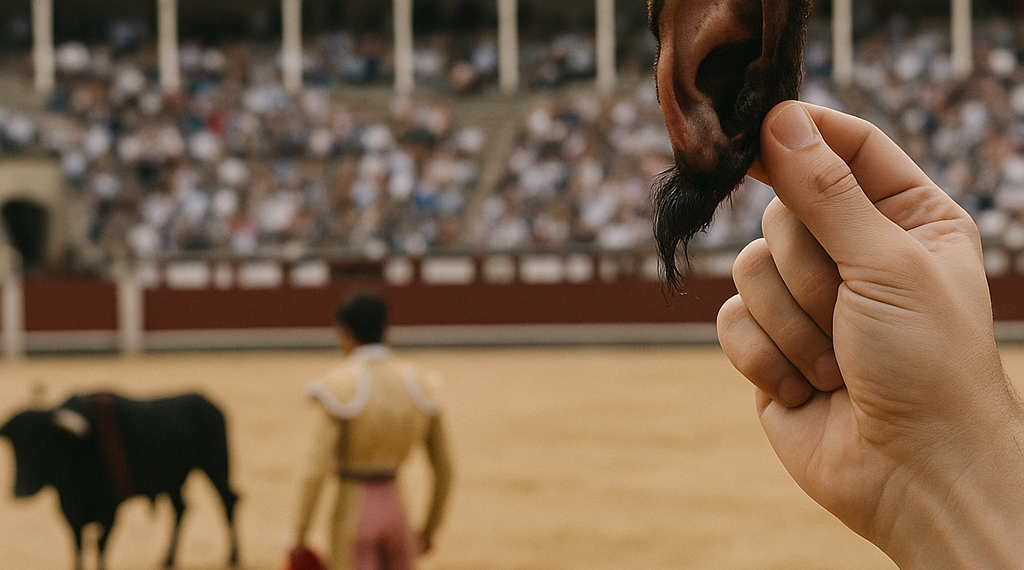 Fernando Adrián, con la oreja que cortó a su segundo toro.