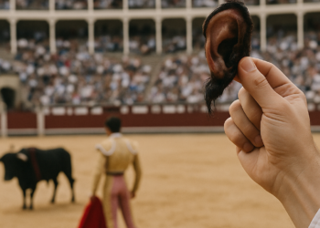 Fernando Adrián, con la oreja que cortó a su segundo toro.