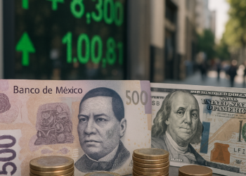 Peso mexicano se aprecia levemente frente al dólar en una jornada de actividad reducida