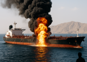 Irán informó que un petrolero explotó tras chocar con una mina marina en el Estrecho de Ormuz