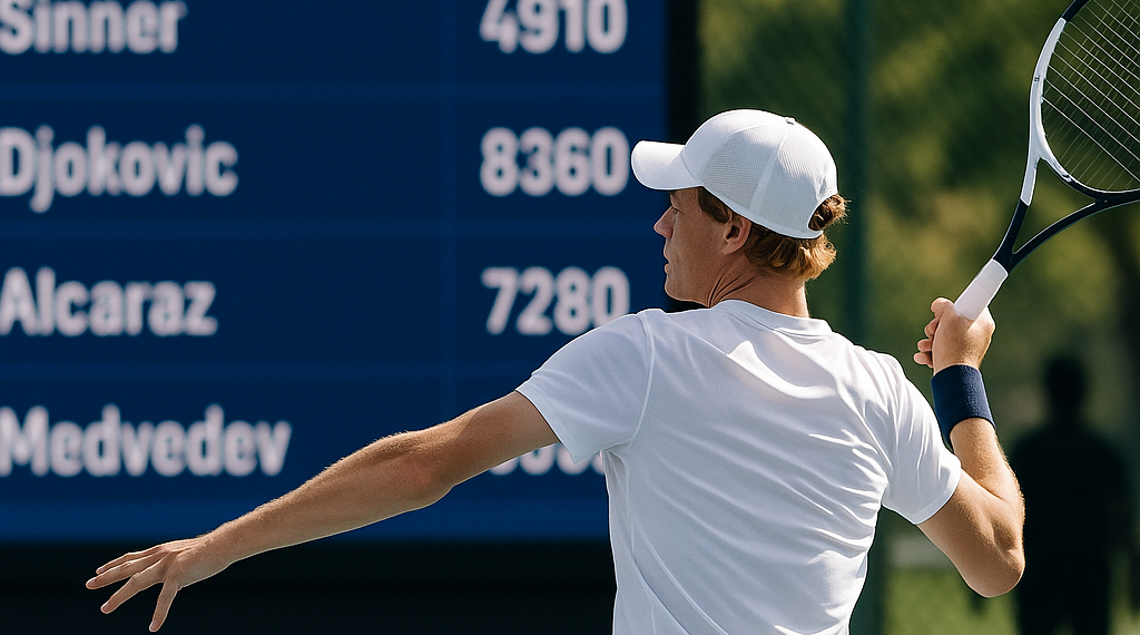 Así queda el ranking: Sinner le saca casi 5.000 puntos a Zverev y 5.290 a Alcaraz antes de la gira americana