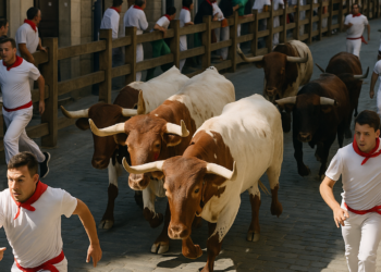 Segundo encierro de San Fermín 2026, en directo | Los Cebada Gago brindan un encierro rápido y compacto | Cultura