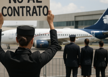 Sobrecargos rechazan convenio contractual de Aeroméxico con 60% de votos
