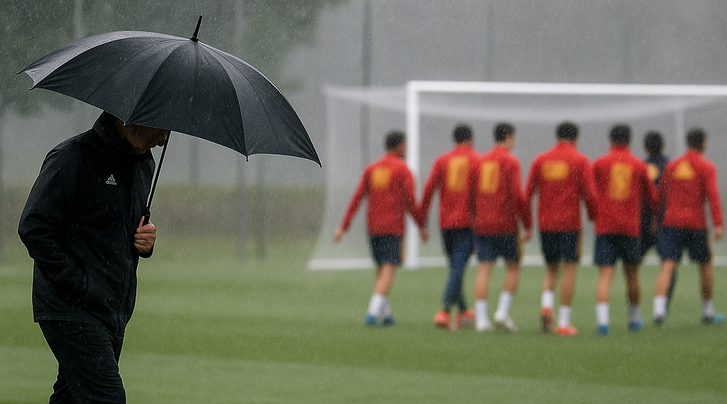 Cancelan entrenamiento de España por tormentas