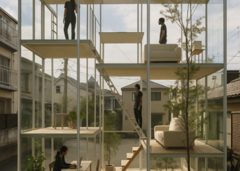 Tres plantas, 85 metros cuadrados y cortinas como única barrera: así es la casa más transparente de Tokio