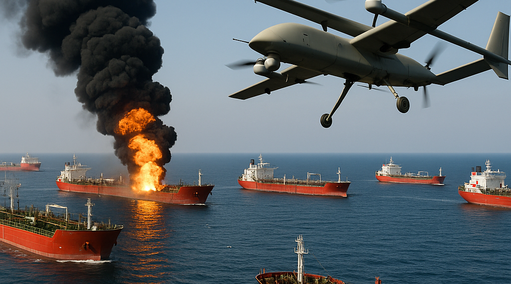 Ucrania lanzó un ataque con drones contra ocho petroleros de la “flota fantasma” de Rusia en el mar de Azov