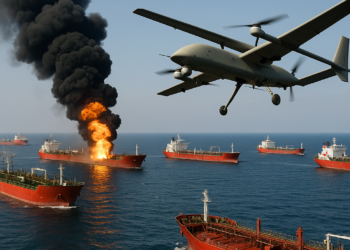 Ucrania lanzó un ataque con drones contra ocho petroleros de la “flota fantasma” de Rusia en el mar de Azov