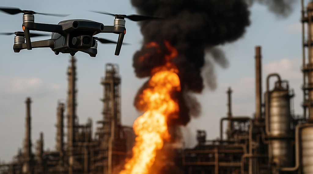 Ataca Ucrania con drones terminal petrolera rusa