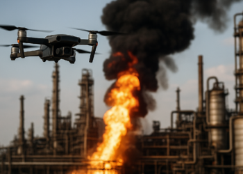Ataca Ucrania con drones terminal petrolera rusa