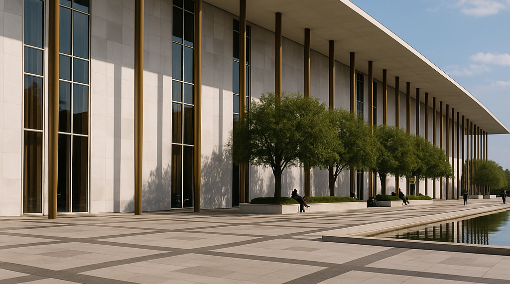 A quiet day at the Kennedy Center, technically open and nearly empty