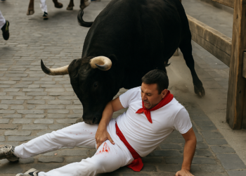 Un herido por cornada y ocho por contusiones en un rápido encierro de la Palmosilla en San Fermín