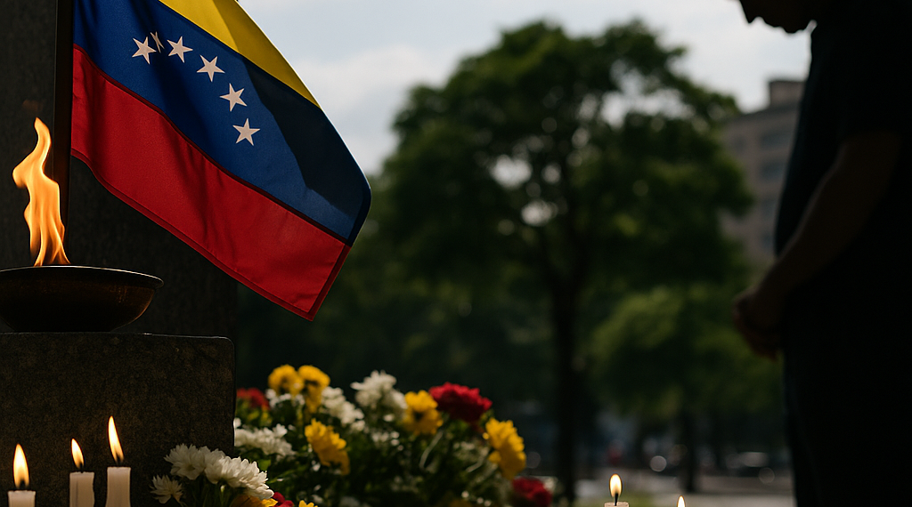 Un minuto de silencio en zona de desastre en Venezuela, un mes después de los terremotos