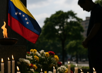 Un minuto de silencio en zona de desastre en Venezuela, un mes después de los terremotos