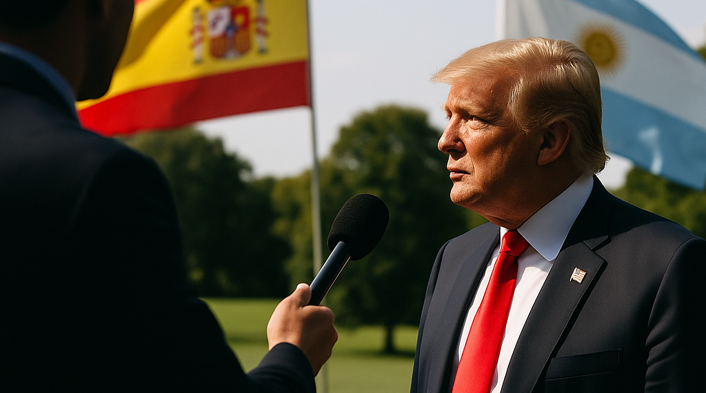Un periodista se atreve a hacer la pregunta del millón del Mundial: Trump, ¿a favor de España o de Argentina?