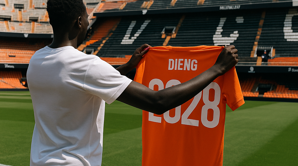 El Valencia hace oficial el fichaje de Aliou Dieng hasta 2028