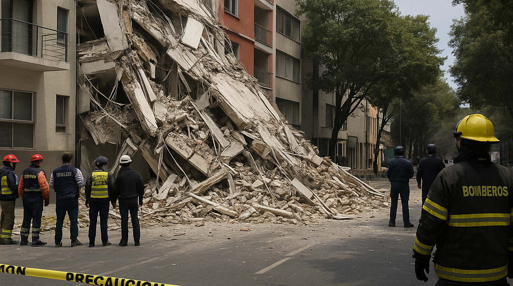 Colapsa edificio en Colonia Escandón