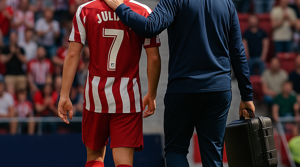 El Atlético protege a Julián y le evita otra bronca en el saludo final a la grada