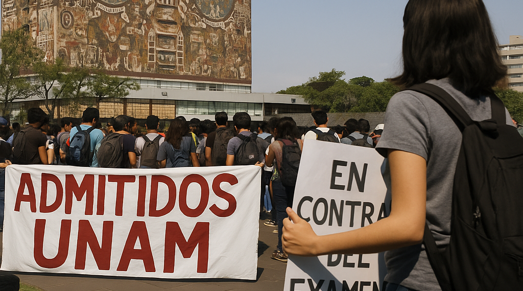 Convocan admitidos de UNAM a marcha contra examen