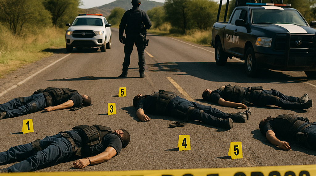 Policías repelen agresión y abaten a cinco delincuentes en Zacatecas