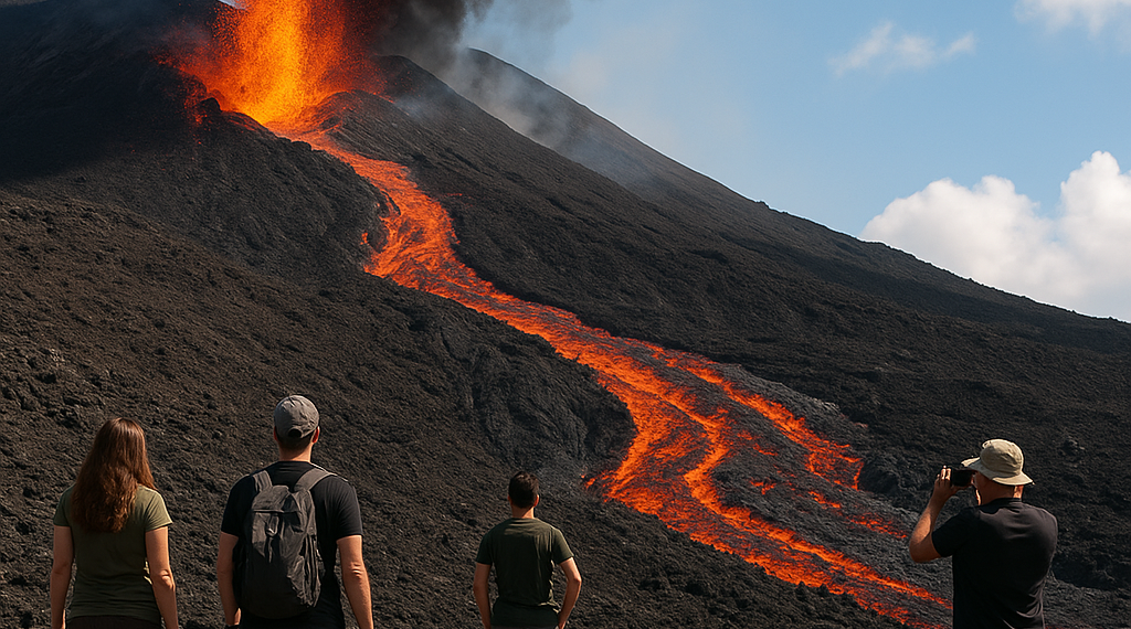 Preocupación en Sicilia por los centenares de turistas a escasos metros de ríos de lava tras la erupción del Etna