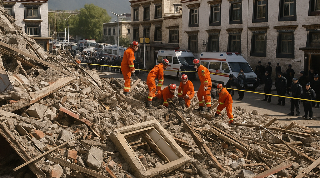 China elevó la cifra de muertos a 16 en Tíbet por la riada mientras los rescatistas buscan salvar vidas a contrarreloj
