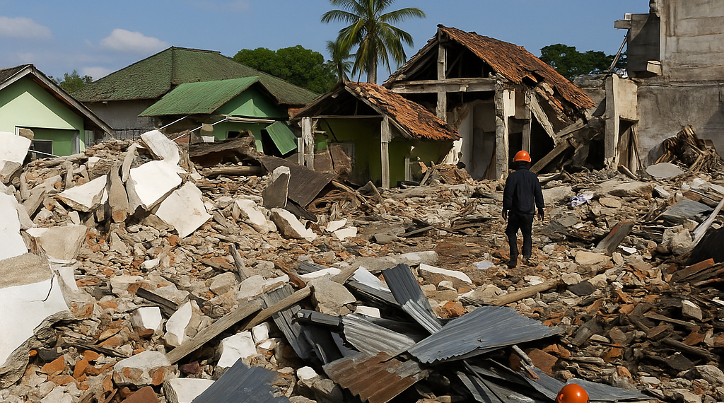 Suben a 51 los muertos tras terremoto de magnitud de 7,7 en Indonesia