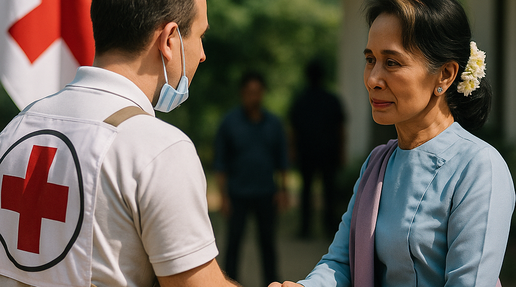 La ex líder detenida de Myanmar, Aung San Suu Kyi, se reunió con la Cruz Roja por primera vez desde el golpe militar que la derrocó en 2021