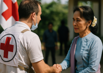 La ex líder detenida de Myanmar, Aung San Suu Kyi, se reunió con la Cruz Roja por primera vez desde el golpe militar que la derrocó en 2021