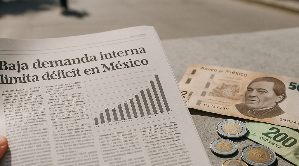La debilidad de la demanda interna frena el déficit externo en México. El déficit fiscal y la inversión sostienen un elevado déficit comercial en EU