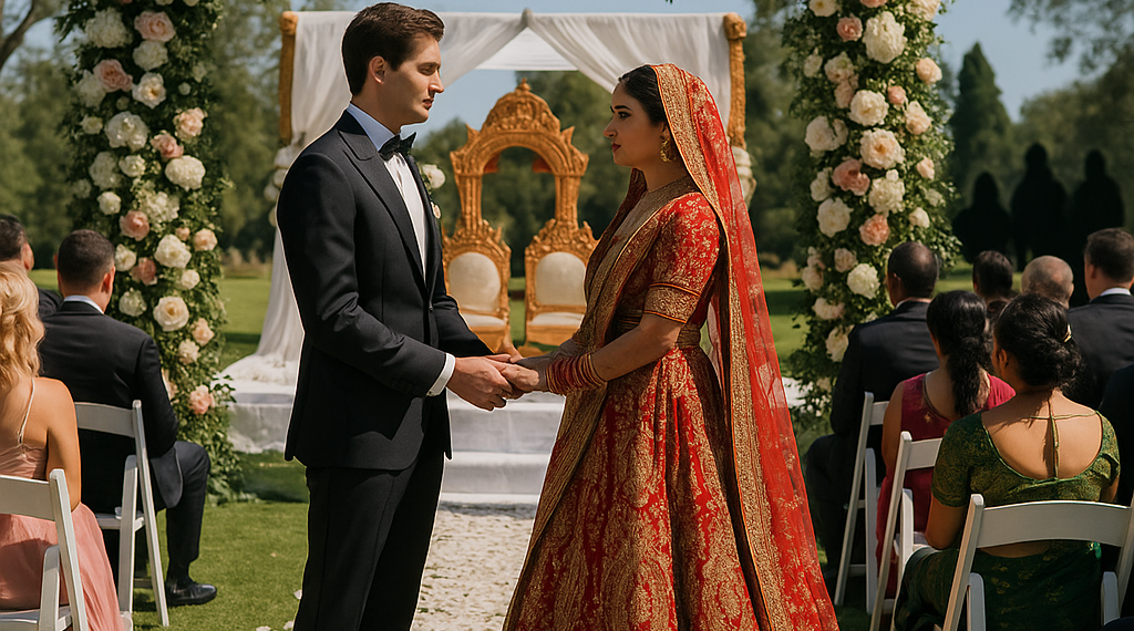 This Maximalist Wedding in Southern California Artfully Blended South Indian and Black American Traditions