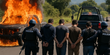 Caen criminales y familia  y arde Michoacán