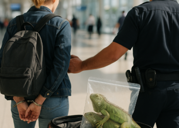 Detienen a una rusa en el aeropuerto de Ecuador con 32 iguanas vivas en su equipaje