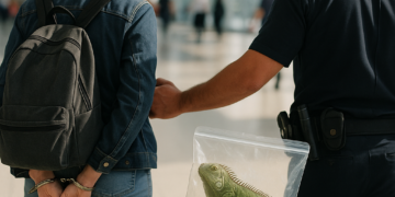Detienen a una rusa en el aeropuerto de Ecuador con 32 iguanas vivas en su equipaje