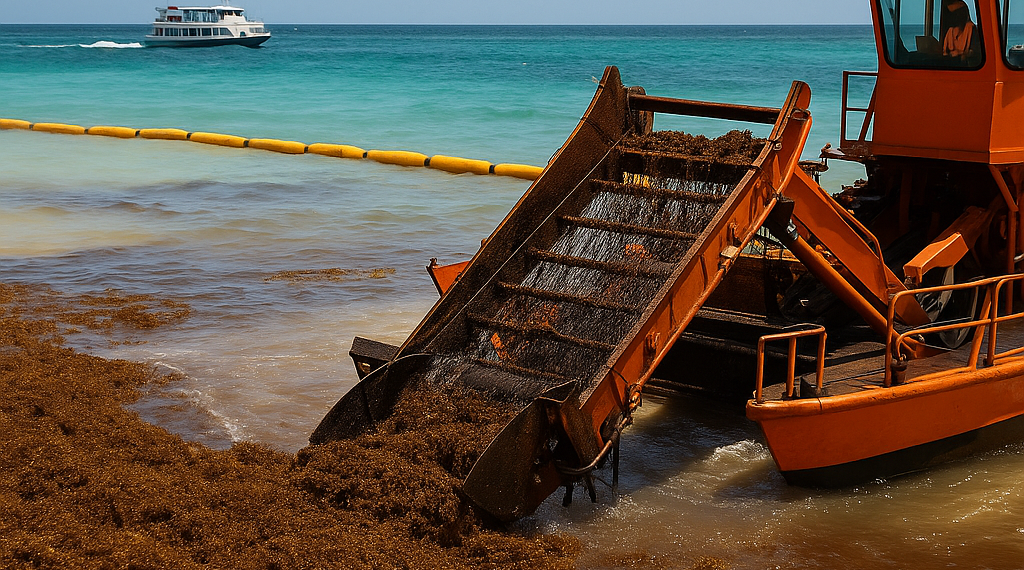 A medida que sargazo se acumula, el Caribe apuesta por embarcaciones, barreras y biocombustibles