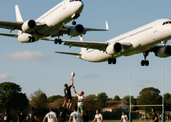 Casi chocan aviones durante juego de rugby en Sudáfrica
