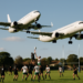 Casi chocan aviones durante juego de rugby en Sudáfrica