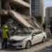 Cae estructura sobre auto en Interlomas; muere conductora