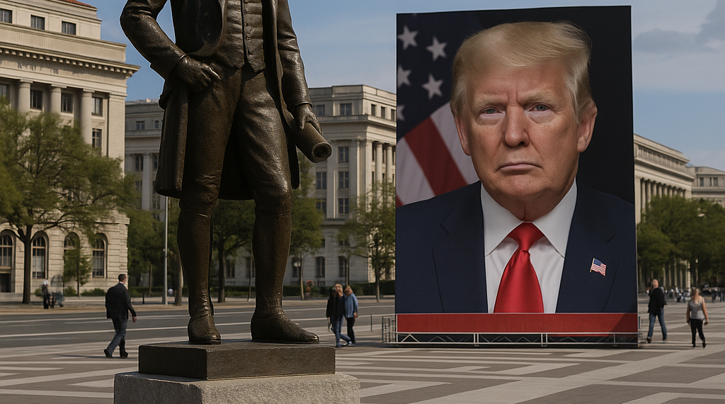 How an enslaver’s statue became the center of Trump’s exhibit at Freedom Plaza