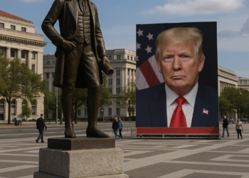How an enslaver’s statue became the center of Trump’s exhibit at Freedom Plaza
