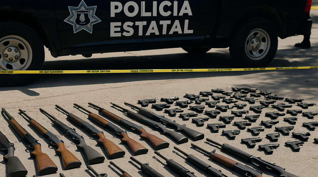 Decomisan en NL arsenal  procedente de EU