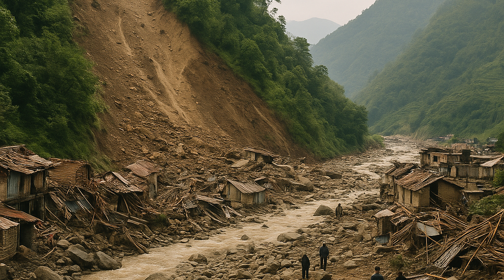 Dejan deslaves al menos 95 muertos en Nepal