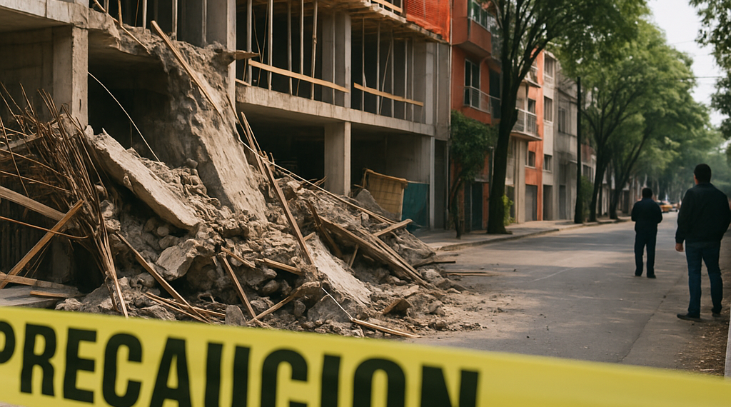 Suspenden obra tras colapso en colonia Escandón
