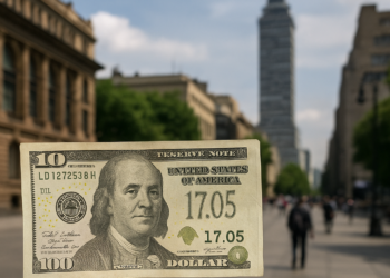 Cierra dólar a $17.05, su nivel más bajo desde junio de 2024