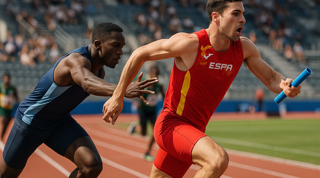 Dos errores en la entrega de la última posta dejan a España sin final en los 4x100
