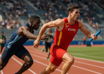 Dos errores en la entrega de la última posta dejan a España sin final en los 4x100