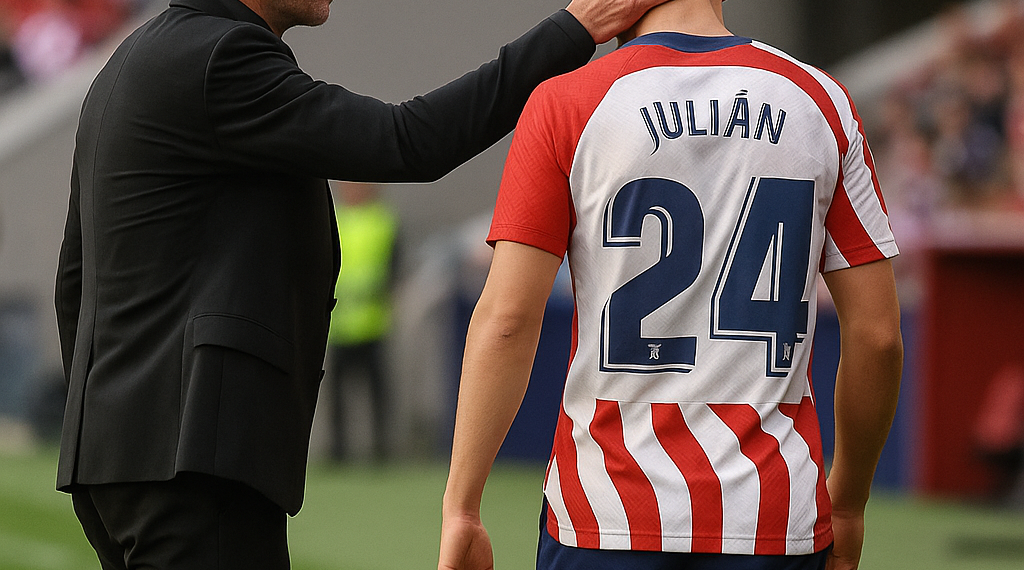 El Atlético protege a Julián y le evita otra bronca en el saludo final a la grada