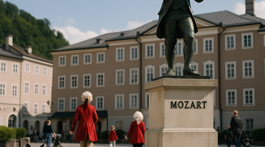 Las estatuillas de Mozart en los jardines del Palacio de Mirabell, en Salzburgo.