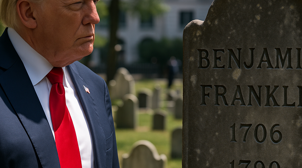 Trump is in full legacy-building mode, now looking back to his 18th century counterpart for assumed approval of his vanity projects. (Kevin Carter / Getty Images)