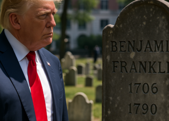 Trump is in full legacy-building mode, now looking back to his 18th century counterpart for assumed approval of his vanity projects. (Kevin Carter / Getty Images)